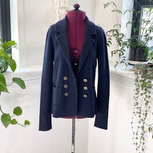 Soft navy blue sweater jacket